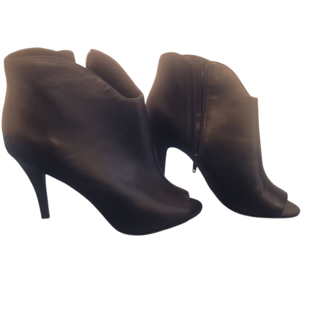 Nine West Black Peep-Toe Heeled Boots/ Without Box